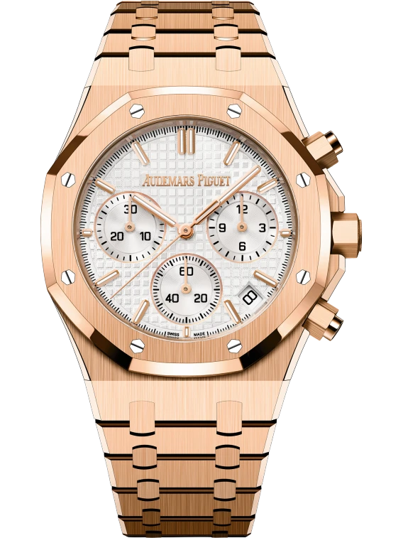 ROYAL OAK Pink Gold Silver-Toned Dial CHRONOGRAPH
