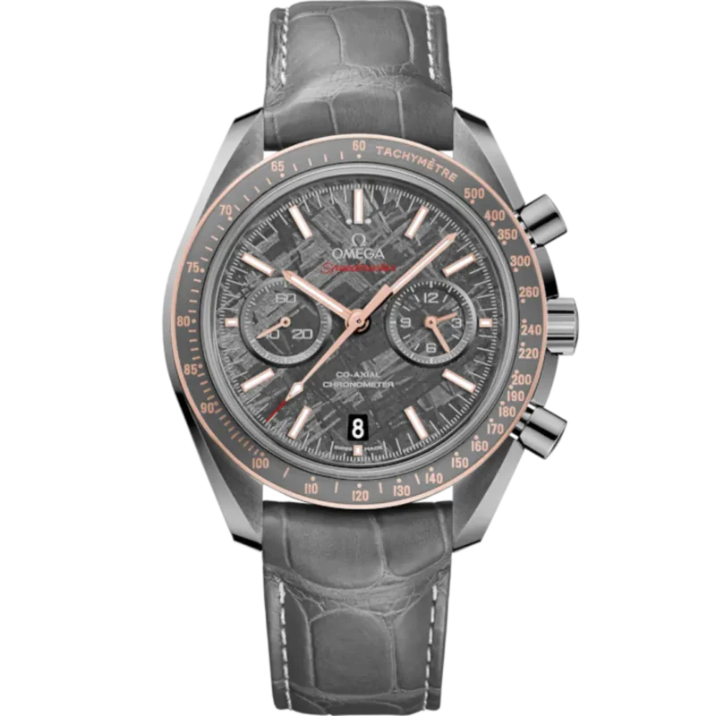 Speedmaster Dark Side of the Moon 44.25 mm, Grey ceramic and leather strap with folding clasp